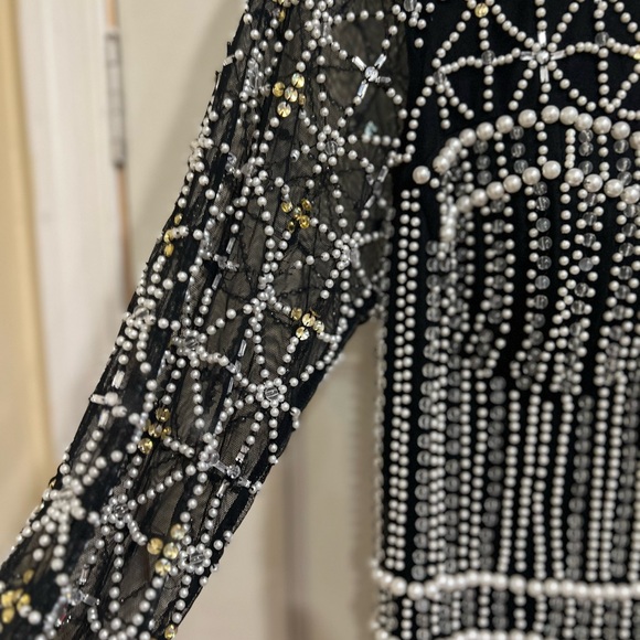 ASOS Silver Embellished Knee-Length Dress - Picture 9 of 10